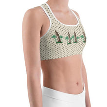 Load image into Gallery viewer, Sports bra - Asmara Cathedral &amp; Palm Tree - Hearts