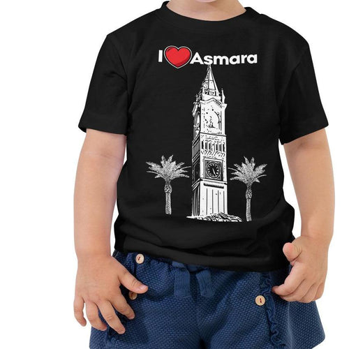 Toddler Short Sleeve T-shirt - I Love Asmara - Black