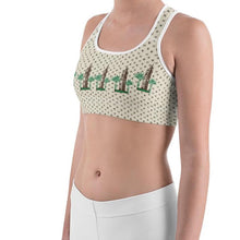 Load image into Gallery viewer, Sports bra - Asmara Cathedral &amp; Palm Tree - Hearts