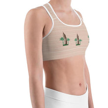 Load image into Gallery viewer, Sports bra - Asmara Cathedral &amp; Palm Trees