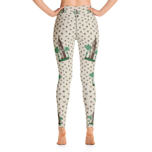 Yoga Leggings - Cathedral & Palm Trees - Hearts